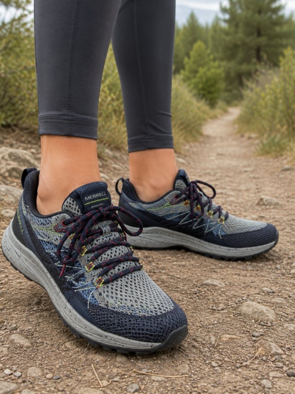 Merrell Bravada 2 Wide Women’s Hiking Shoes Gray Navy Size 9W J135576W